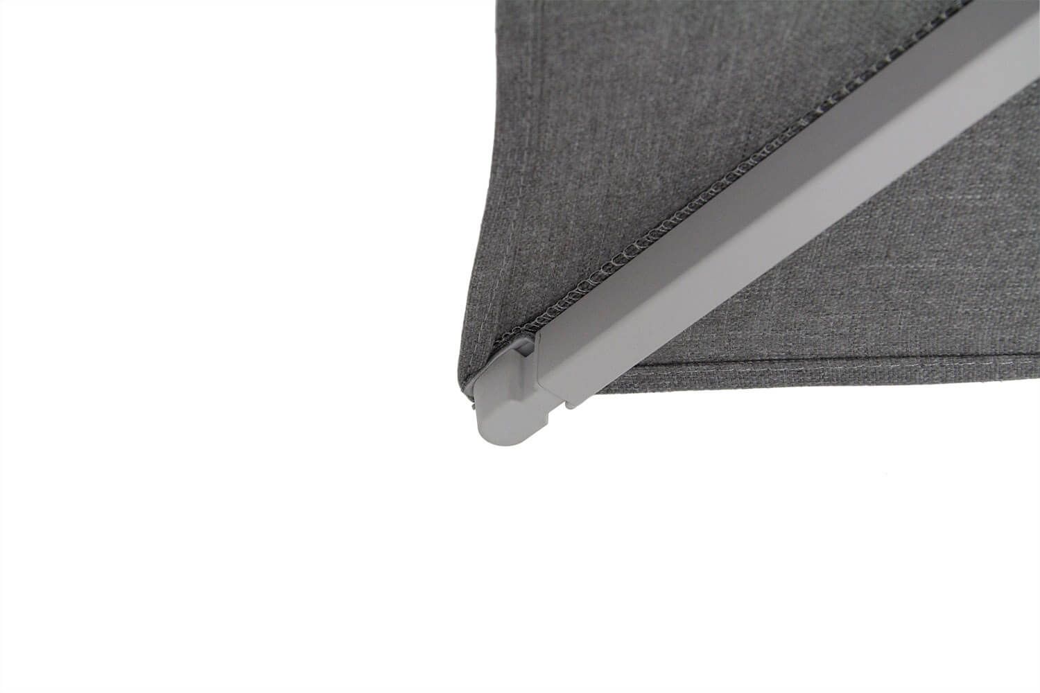 Santika Belize Deluxe parasol 300 cm x 300 cm white frame/ grey fabric (excl.voet)