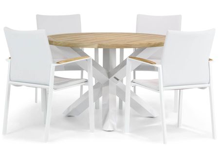 Lifestyle Brandon/Wellington 120 cm rond dining tuinset 5-delig