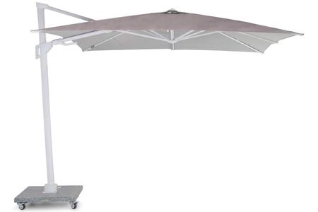 Santika Belize Deluxe parasol 300 cm x 300 cm white frame/ grey fabric