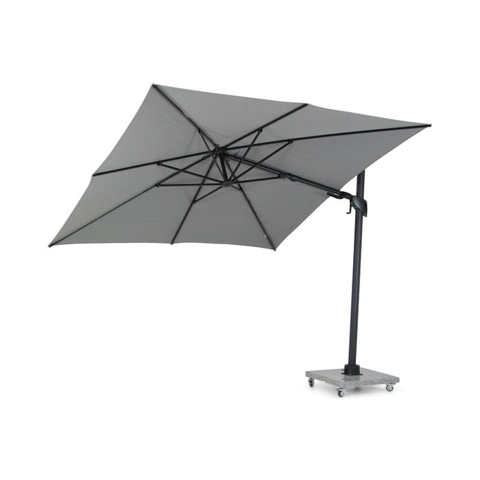 Santika Belize Deluxe parasol 300 cm x 300 cm antraciet frame/ mid grey (excl.voet)