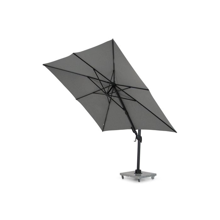 Santika Belize Deluxe parasol 300 cm x 300 cm antraciet frame/ mid grey (excl.voet)