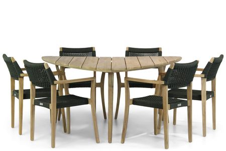 Lifestyle Dallas/Julia 155 cm triangel dining tuinset 7-delig