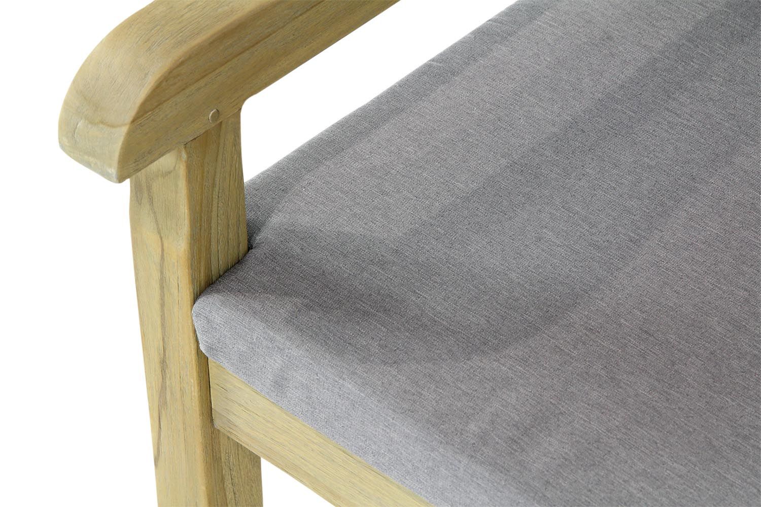 Garden Collections Preston tuinbank teak 120 cm incl. kussen antraciet