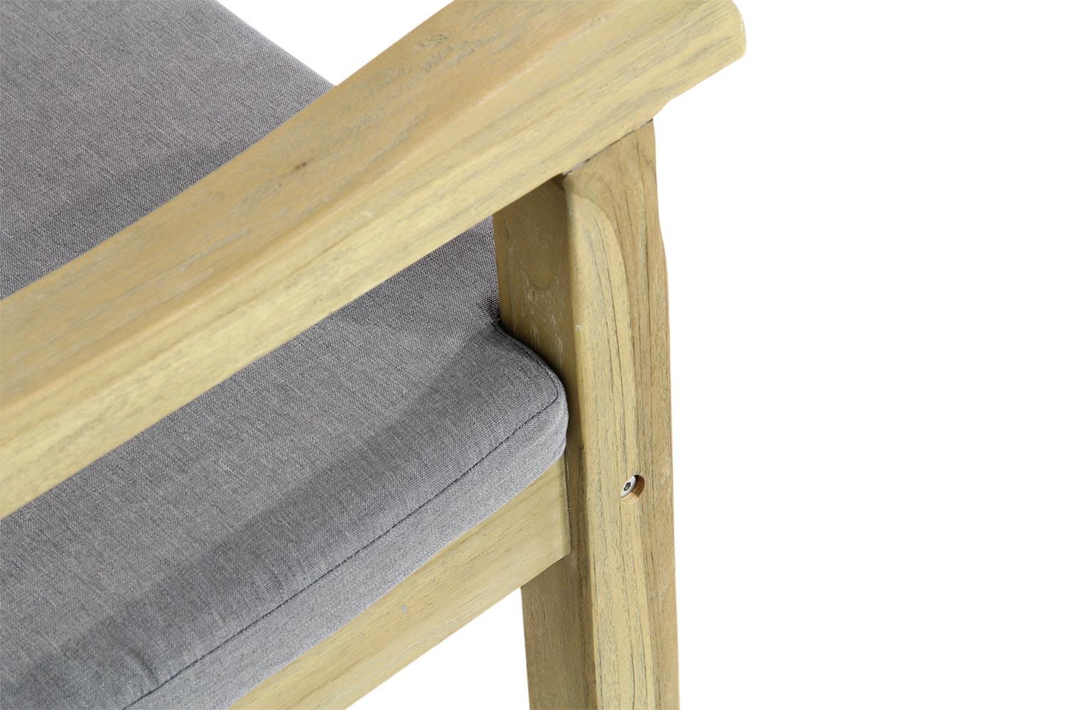 Garden Collections Preston tuinbank teak 120 cm incl. kussen antraciet