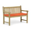 Garden Collections Preston tuinbank teak 120 cm incl. kussen orange thumbnail