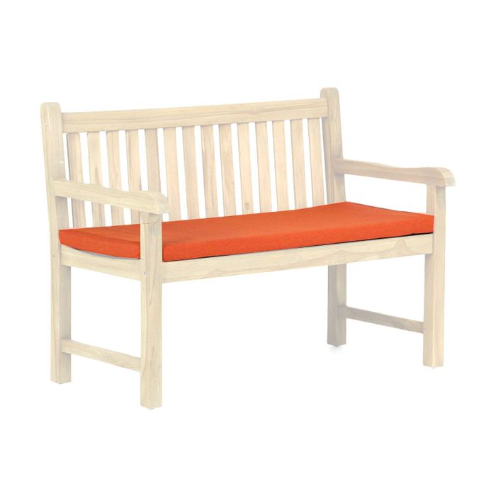 Garden Collections Preston tuinbank teak 120 cm incl. kussen orange