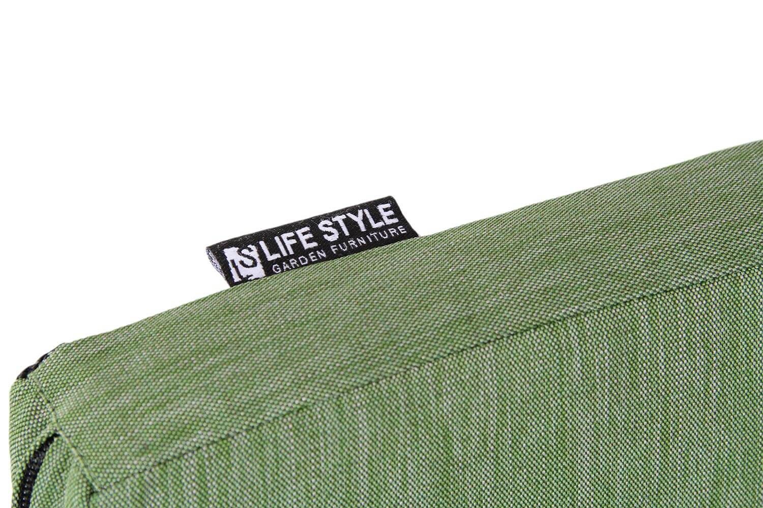 Garden Collections Preston tuinbank teak 120 cm incl. kussen forest green