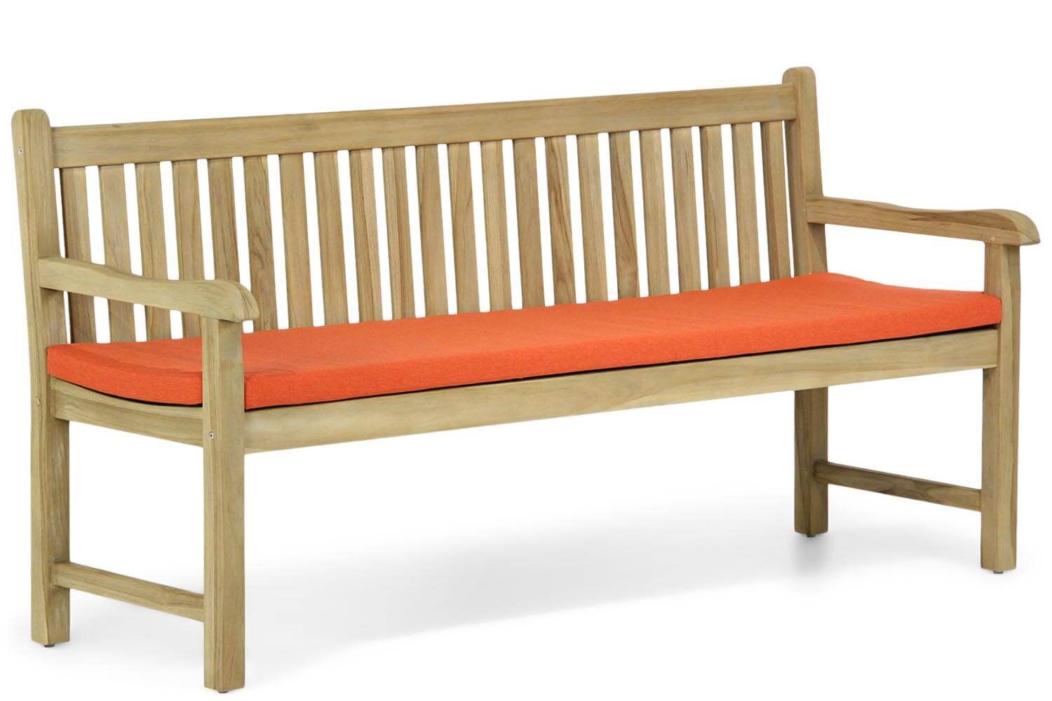 Garden Collections Preston tuinbank teak 180 cm incl. orange kussen thumbnail