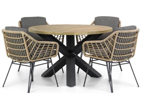 4 Seasons Outdoor Cottage/Rockville 120 cm rond dining tuinset 5-delig