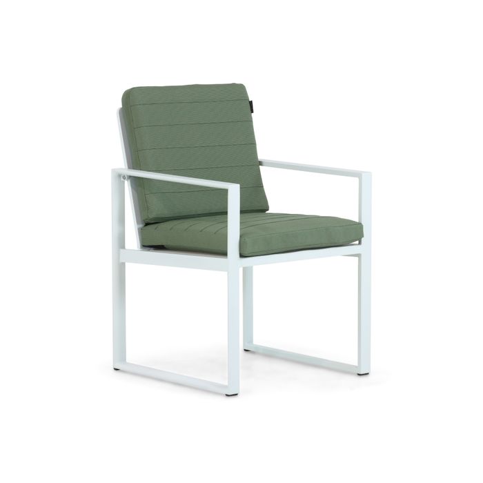 Moderne tuinstoel met wit aluminium frame - Vooraanzicht