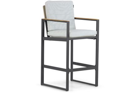 Moderne barstoel met antraciet aluminium frame - Vooraanzicht