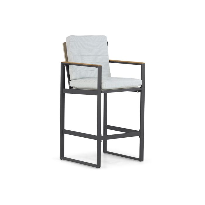 Moderne barstoel met antraciet aluminium frame - Vooraanzicht
