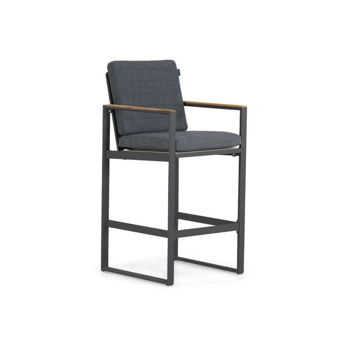 Barstoel met antraciet aluminium frame - Zijaanzicht