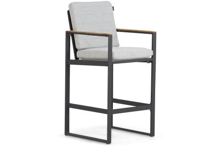 Barstoel met antraciet aluminium frame - Zijaanzicht