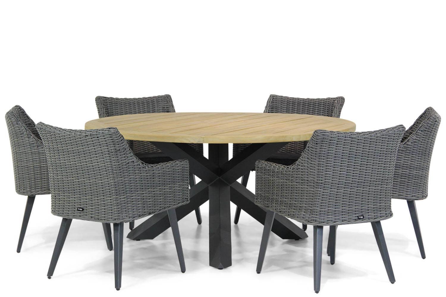 Garden Collections Milton/Rockville 160 cm rond dining tuinset 7-delig thumbnail