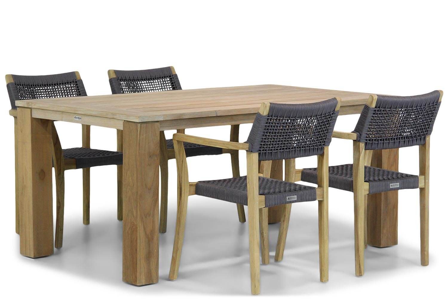 Lifestyle Dallas/Brighton 165 cm dining tuinset 5-delig thumbnail