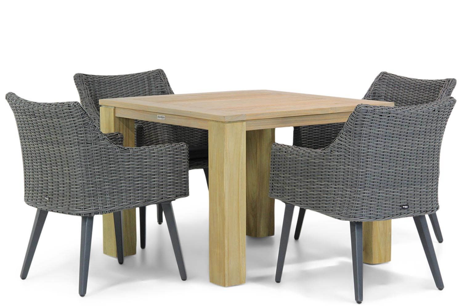 Garden Collections Milton/Brighton 100 cm dining tuinset 5-delig thumbnail