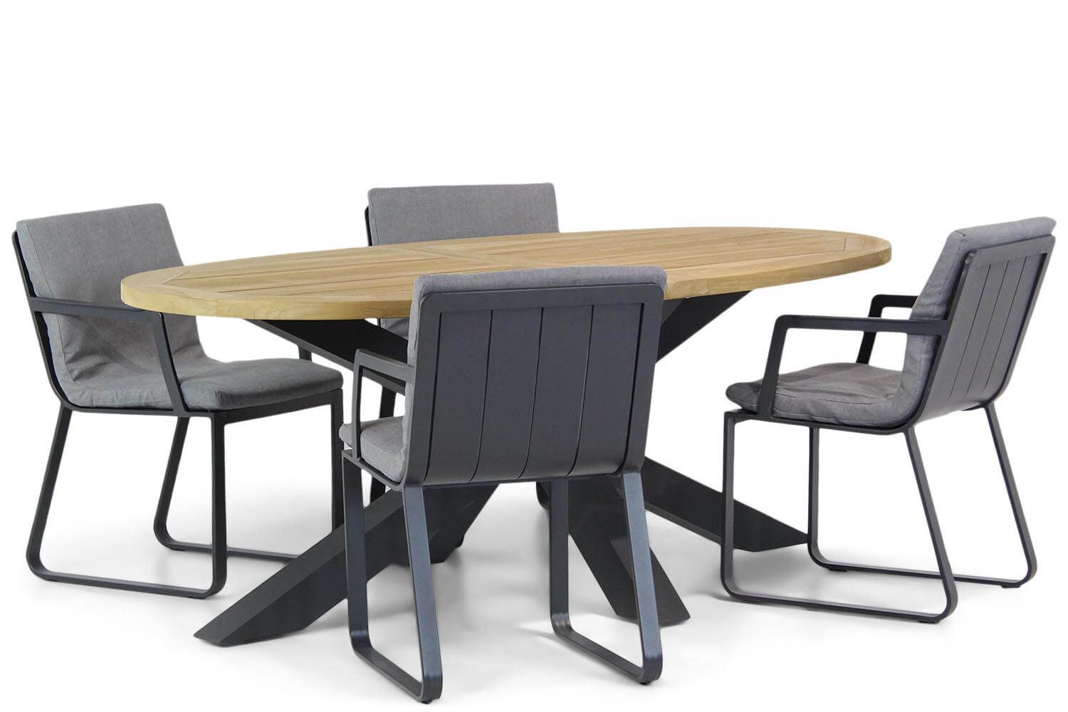 Lifestyle Estancia/Brookline 200 cm ovaal dining tuinset 5-delig thumbnail