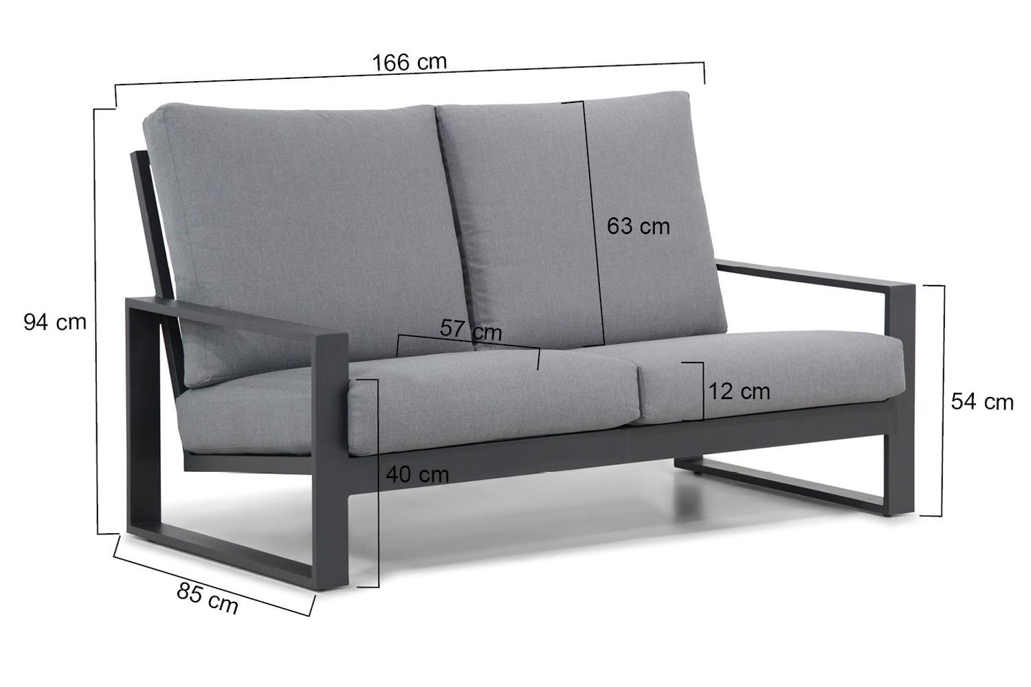 Lifestyle Imperia/Ferrara 120 cm stoel-bank loungeset 4-delig