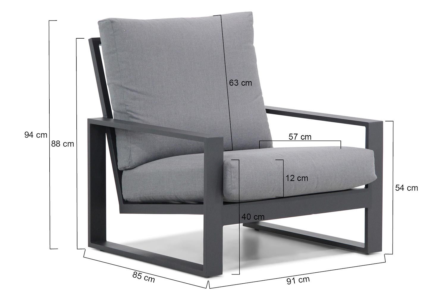 Lifestyle Imperia/Ferrara 120 cm stoel-bank loungeset 4-delig