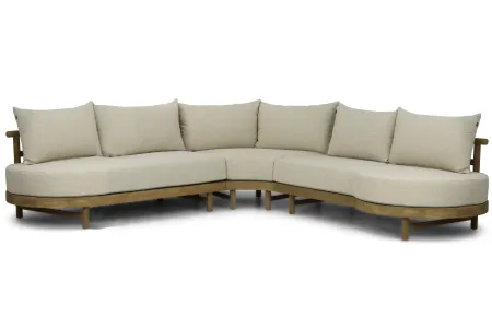 Santika Kayu hoek loungeset 3-delig