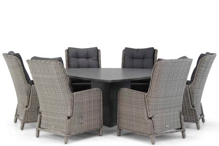 Garden Collections Kingston/Graniet 170 cm triangel dining tuinset 7-delig