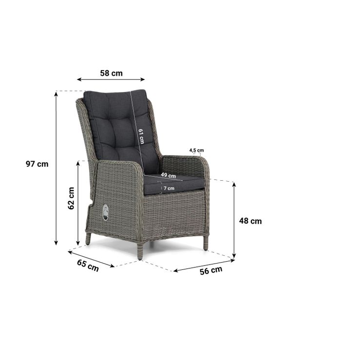 Garden Collections Kingston/Valley 180 cm dining tuinset 5-delig