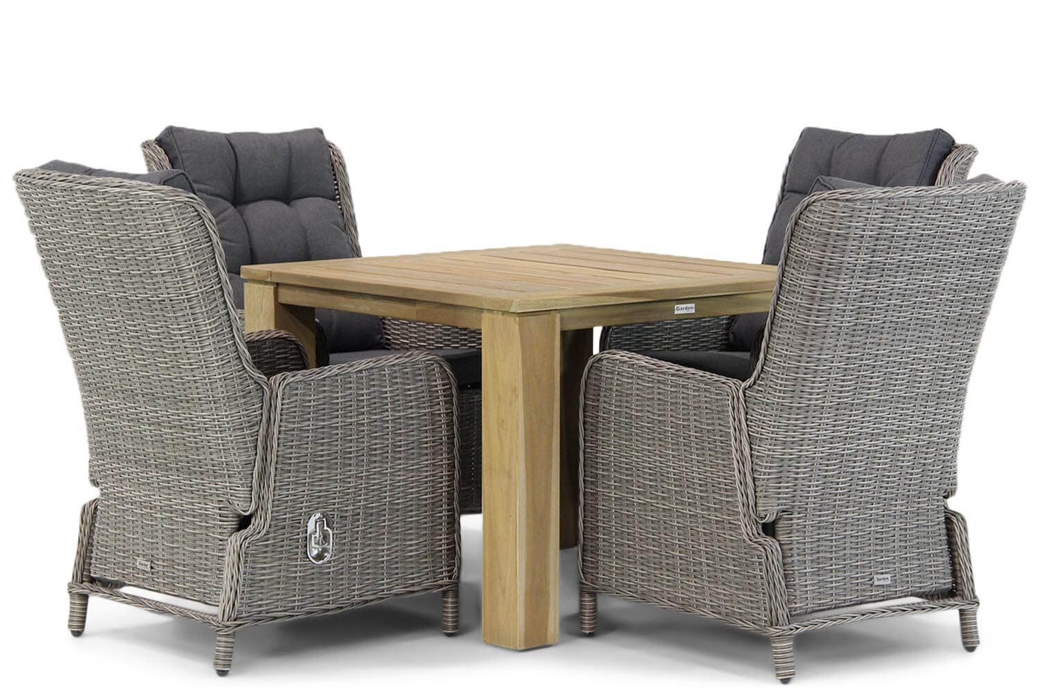 Garden Collections Kingston/Brighton 100 cm dining tuinset 5-delig thumbnail