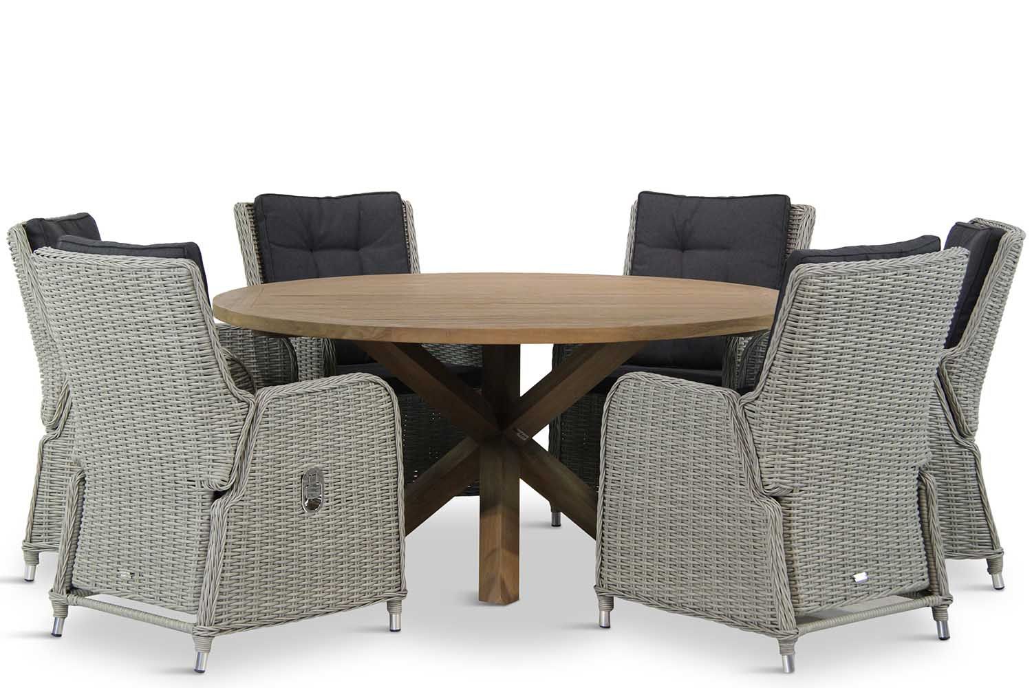 Garden Collections Lancester/Sand City rond 160 cm dining tuinset 7-delig thumbnail
