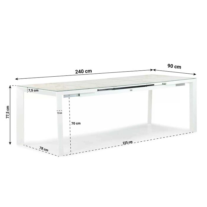 Lifestyle Rome/Alicante 180/240 cm dining tuinset 5-delig