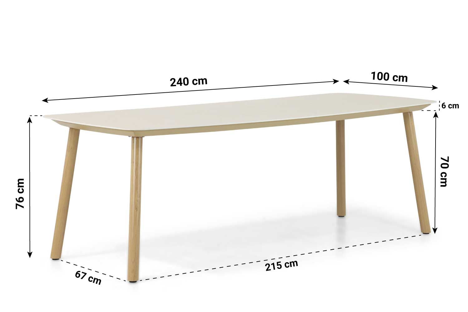 Lifestyle Bloom dining tuintafel 240 x 100 cm