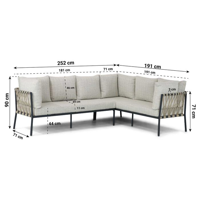 Lifestyle Boretti dining loungeset 3-delig