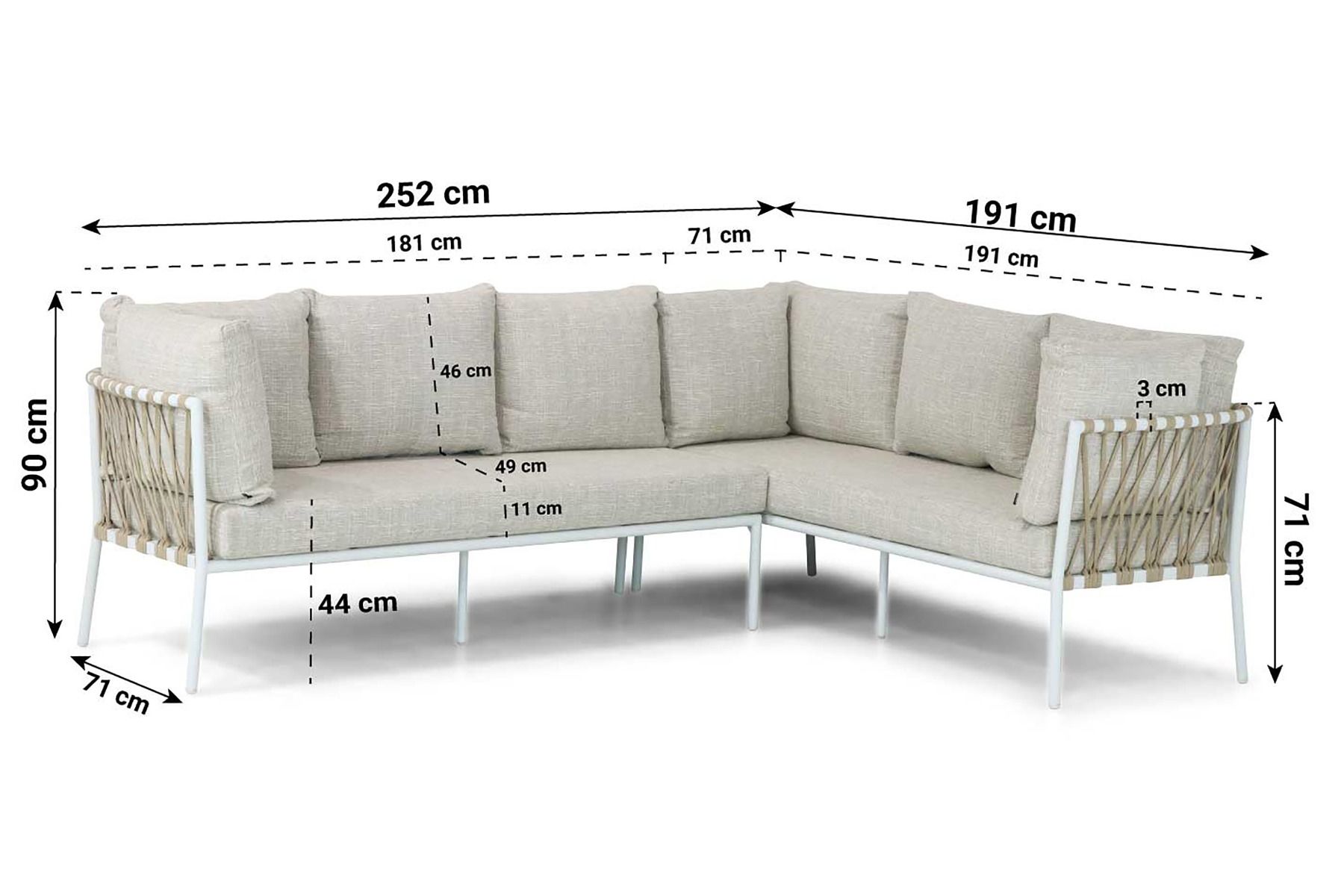Lifestyle Boretti dining loungeset 3-delig thumbnail
