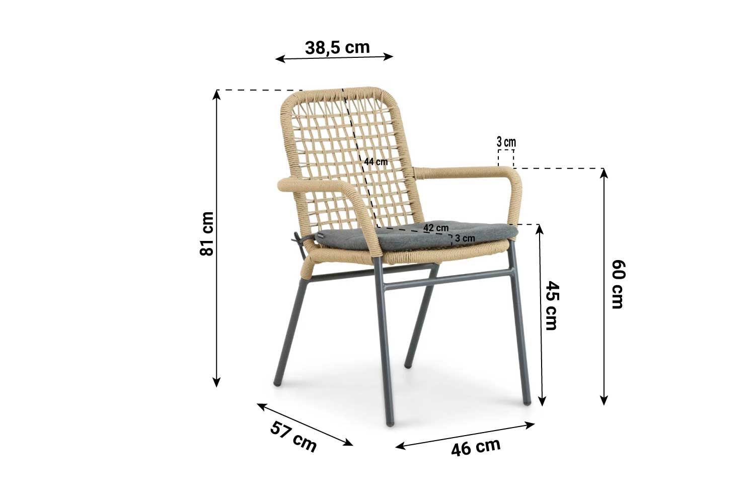 De Laan Catalone/Weston 90 cm dining tuinset 5-delig