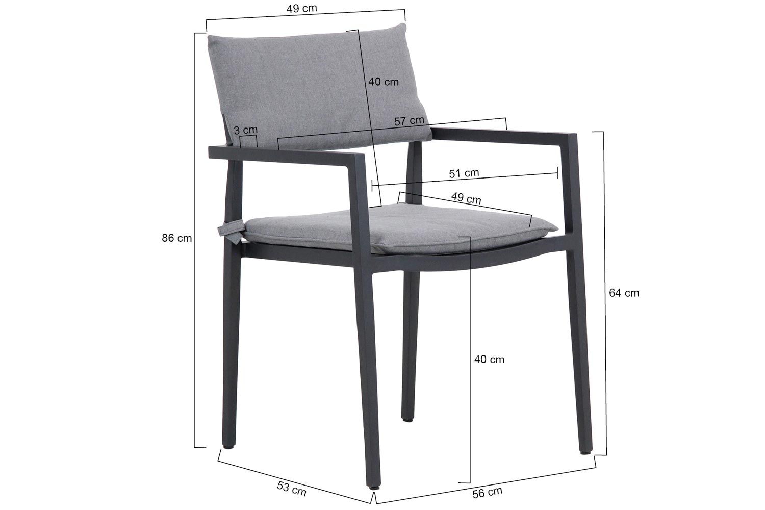 Lifestyle Dego dining tuinstoel stapelbaar