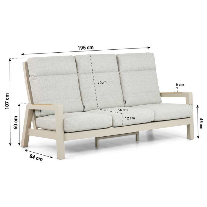 Lifestyle Evora stoel-bank loungeset 3-delig Lifestyle Evora stoel-bank loungeset 3-delig