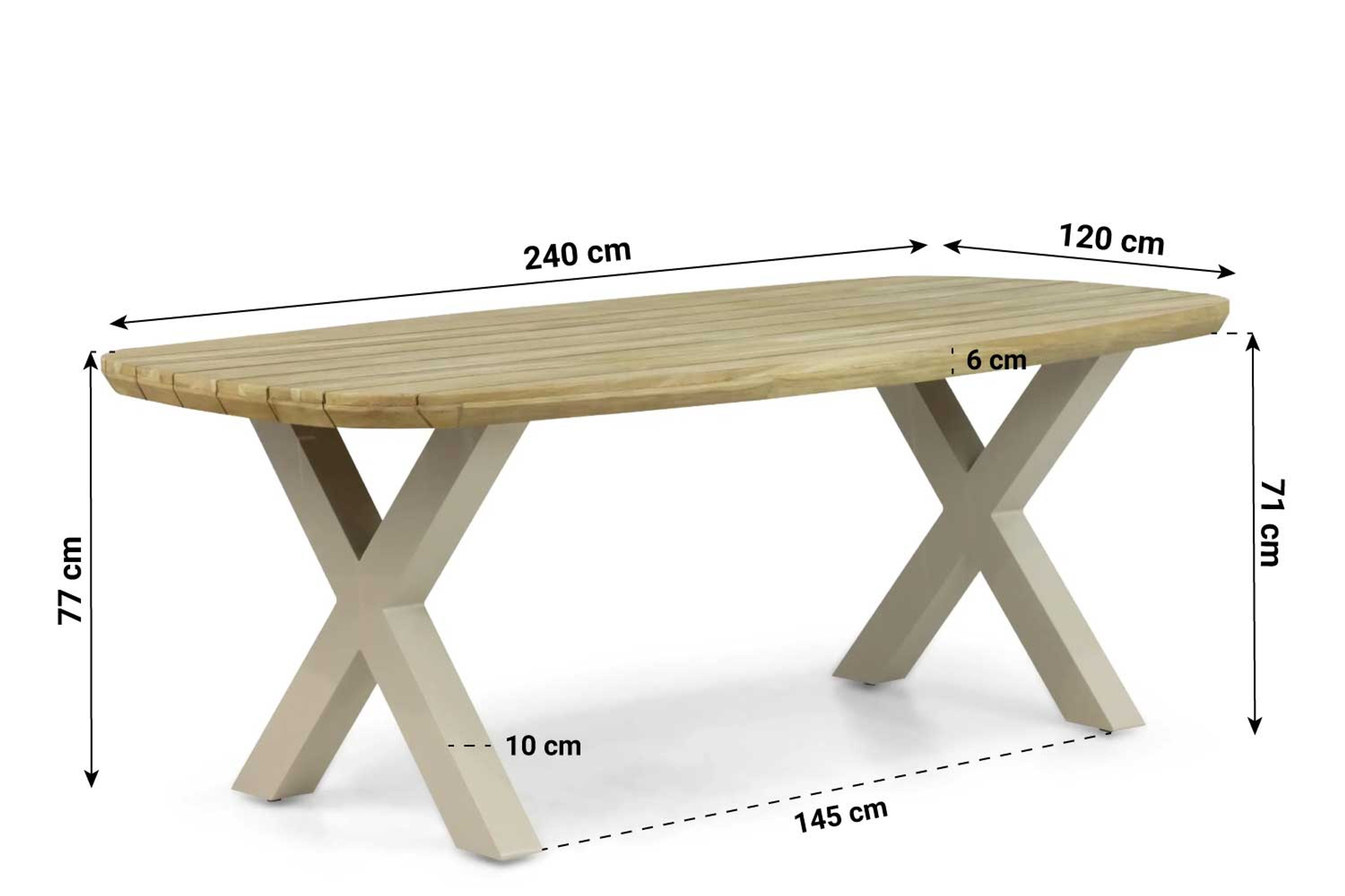 Lifestyle Falcon/Cardiff dining tuintafel 240 x 120 cm