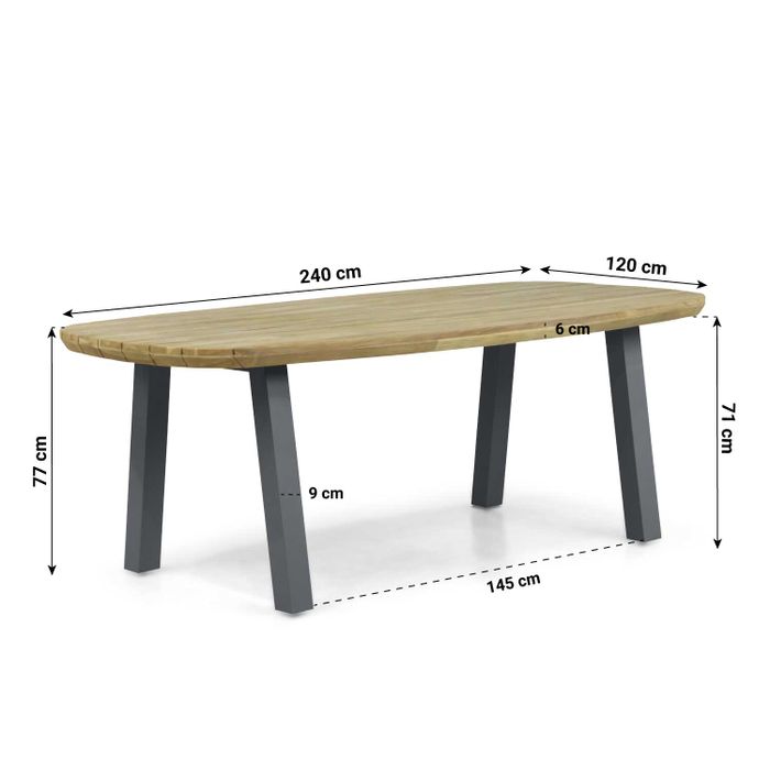 Lifestyle Falcon/Glasgow dining tuintafel 240 x 120 cm