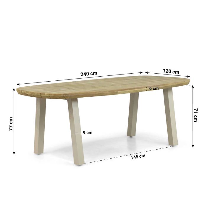 Lifestyle Falcon/Glasgow dining tuintafel 240 x 120 cm