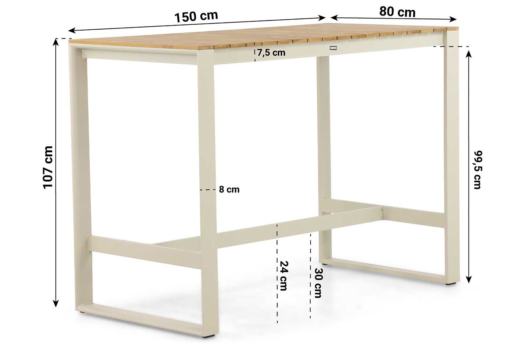 Lifestyle Faro bartafel 150 x 80 cm