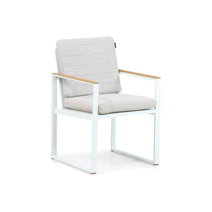 Dining tuinstoel met wit aluminium frame - Vooraanzicht