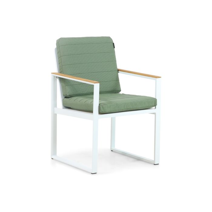 Moderne tuinstoel met wit aluminium frame - Vooraanzicht