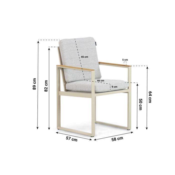Tuinstoel met afmetingen - Dining tuinstoel met loft aluminium frame Tuinstoel met afmetingen - Dining tuinstoel met loft aluminium frame