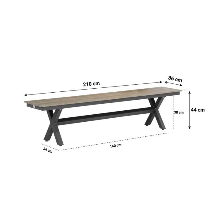Santika Annisa/Forest 240 cm dining tuinset 5-delig