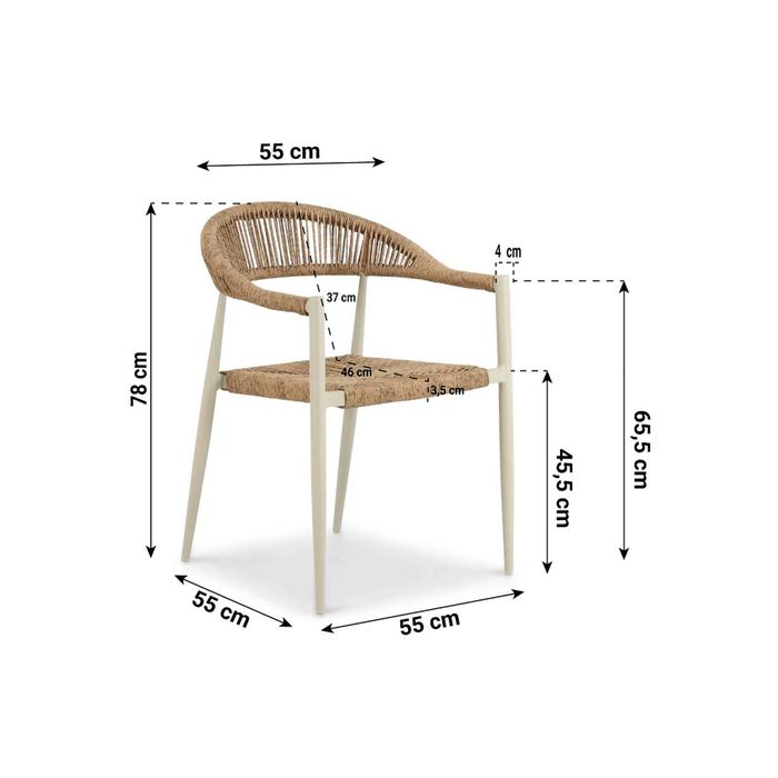 De Laan Granada/Weston 90 cm dining tuinset 5-delig