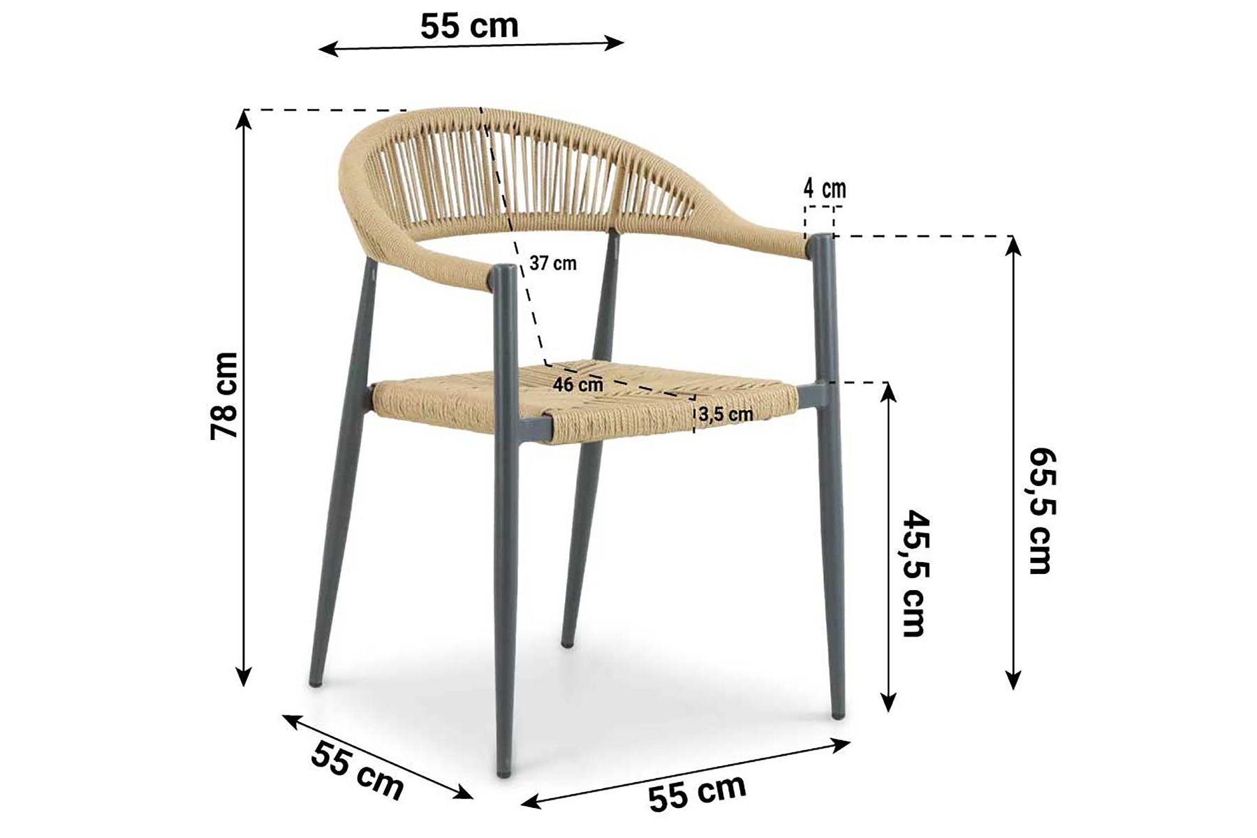 De Laan Granada/Weston 210 cm dining tuinset 7-delig