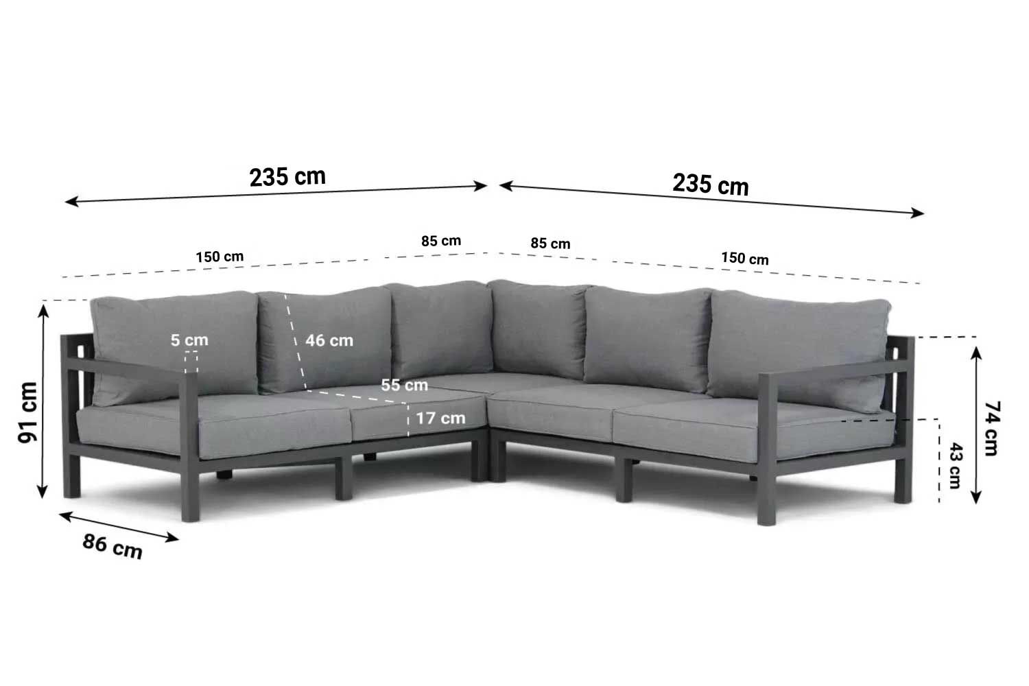 Lifestyle Lagos/Palazzo hoek loungeset 4-delig