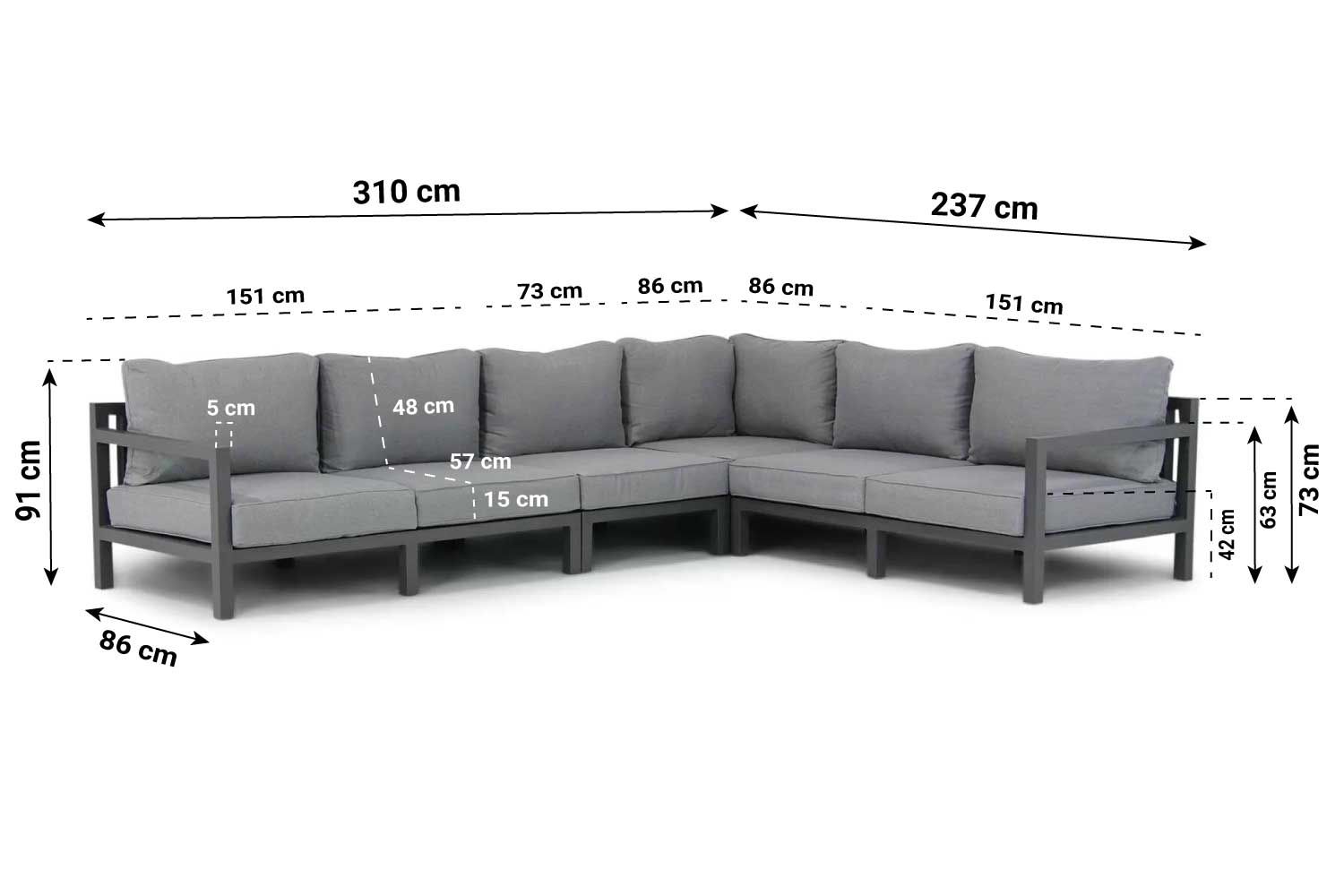 Lifestyle Lagos hoek loungeset 6-delig