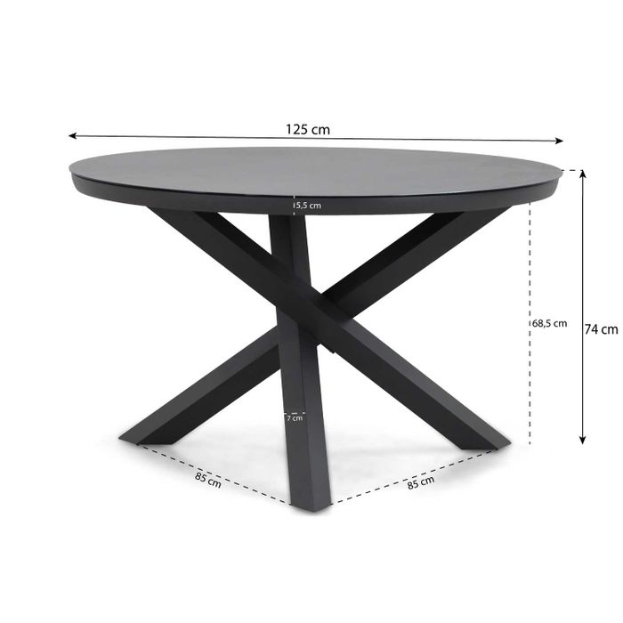 Coco Puerto/Livorno 125 cm dining tuinset 5-delig