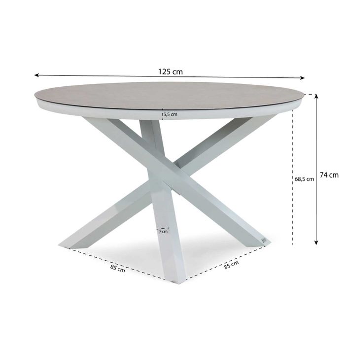 Lifestyle Livorno dining tuintafel 125 cm